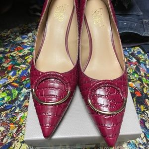 New wine wedge pumps by Franco Sarto